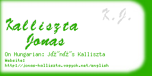 kalliszta jonas business card